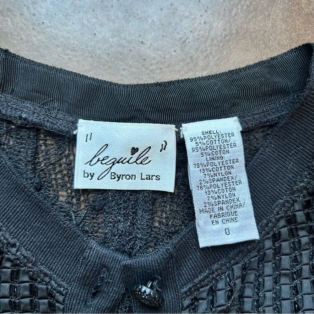 ANTHROPOLOGIE brand Beguile by Byron Lars- size 0 Black Long Sleeve Lace Dress - Picture 7 of 17